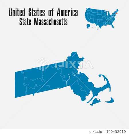 Vector map of the USA - State Massachusetts Vector map of the USA - State Massachusetts 140432910