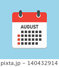 Vector template icon page calendar, month August 140432914