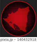 Vector map of Nicaragua on the radar screen 140432918