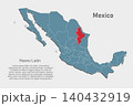 Vector map of Mexico - Nuevo Leon State 140432919