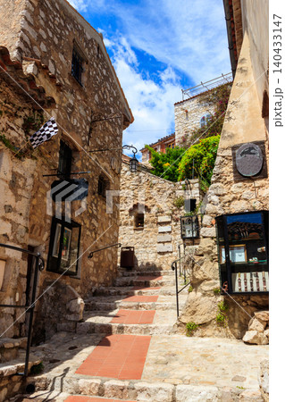 Narrow street in medieval Eze village in French Riviera, France Narrow street in medieval Eze village in French Riviera, France 140433147