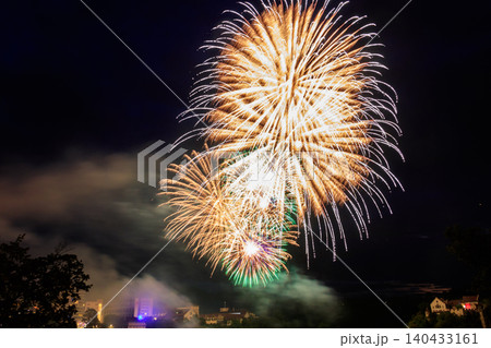 Amazing colorful fireworks display at night Amazing colorful fireworks display at night 140433161