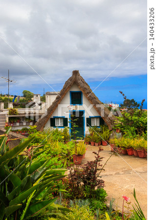 Traditional rural house with straw roof in Santana village, Madeira island, Portugal Traditional rural house with straw roof in Santana village, Madeira island, Portugal 140433206