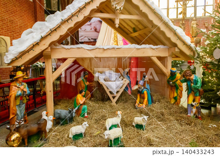 Christmas nativity scene in Cathedral of St. Mary Magdalene in Wroclaw, Poland Christmas nativity scene in Cathedral of St. Mary Magdalene in Wroclaw, Poland 140433243