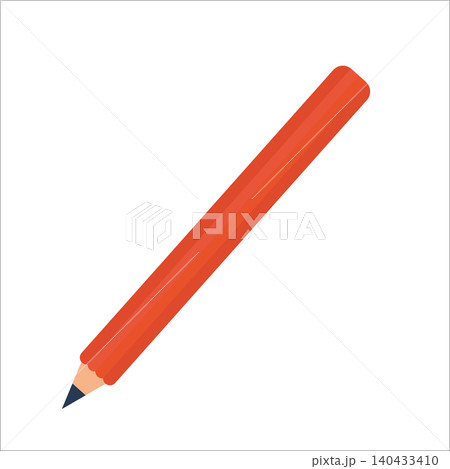 Colorful Pencil Lies on White Background in Simple Design Ideal for School or Art Activities Colorful Pencil Lies on White Background in Simple Design Ideal for School or Art Activities 140433410