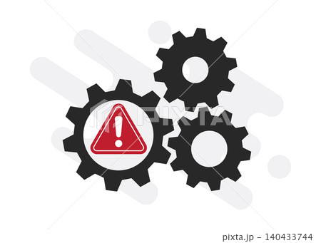 Warning Sign Inside Industrial Gears System Stock Illustration Warning Sign Inside Industrial Gears System Stock Illustration 140433744