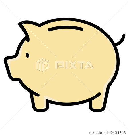 かわいい豚の貯金箱 140433748