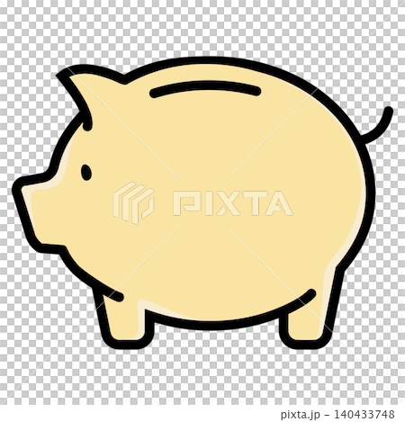 かわいい豚の貯金箱 140433748