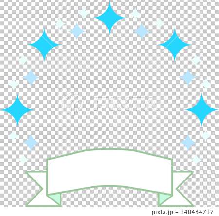 A sparkling star and ribbon frame material in blue, perfect for decorating PR and ranking displays. A sparkling star and ribbon frame material in blue, perfect for decorating PR and ranking displays. 140434717