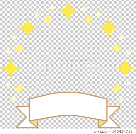A sparkling star and ribbon frame material in yellow, perfect for decorating PR and ranking displays. A sparkling star and ribbon frame material in yellow, perfect for decorating PR and ranking displays. 140434718