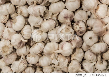 White garlic spice group vegetable raw ingredient food organic background 140435074