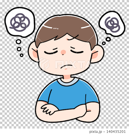 Illustration of a troubled man Illustration of a troubled man 140435201