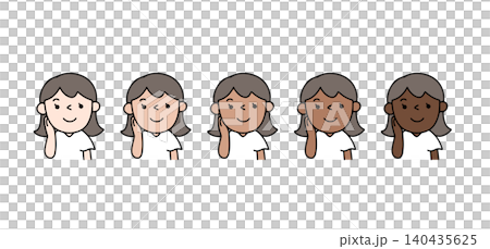 年輕女子曬黑程度的插圖 年輕女子曬黑程度的插圖 140435625