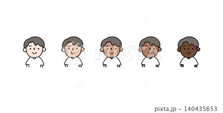 男の子の日焼けレベルイラスト 男の子の日焼けレベルイラスト 140435653