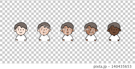 男の子の日焼けレベルイラスト 男の子の日焼けレベルイラスト 140435653