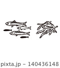 煮干しのイラスト（線画） 140436148