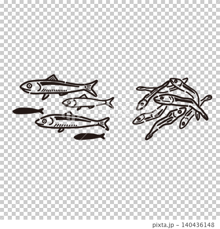 煮干しのイラスト（線画） 140436148