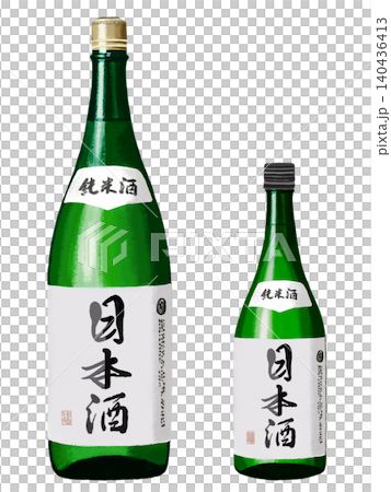 日本清酒(1.8公升瓶裝和720毫升瓶裝)- 綠瓶 日本清酒(1.8公升瓶裝和720毫升瓶裝)- 綠瓶 140436413