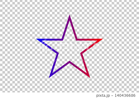 A colorful gradient five-point star outline centered offering a minimal decorative shape ideal for logos, branding, web icons, posters, or modern graphic design projects. 140436686