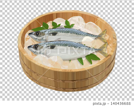 鯖魚（裝在裝有冰塊的木桶裡） 140436688