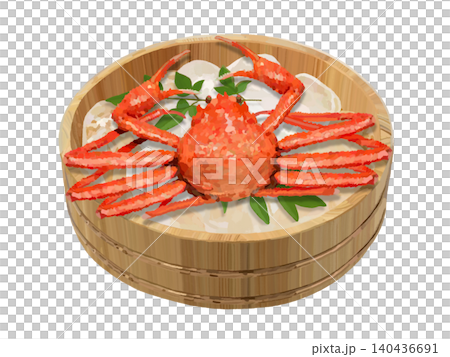 Snow crab (in a wooden bucket with ice) Snow crab (in a wooden bucket with ice) 140436691