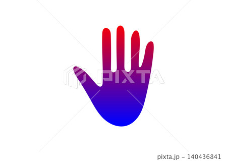 Colorful Gradient Hand Palm Icon Symbol Representing Stop Gesture, Safety, and Human Connection Colorful Gradient Hand Palm Icon Symbol Representing Stop Gesture, Safety, and Human Connection 140436841