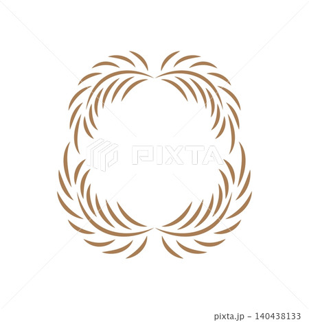 Palm leaf design with a simple, minimalist and elegant design concept, premium line symbol template design for brand 140438133