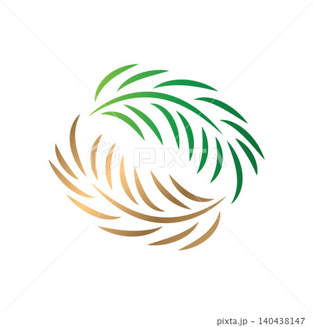 Palm leaf design with a simple, minimalist and elegant design concept, premium line symbol template design for brand Palm leaf design with a simple, minimalist and elegant design concept, premium line symbol template design for brand 140438147