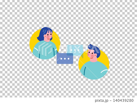 会話する男女のイラスト 会話する男女のイラスト 140439280