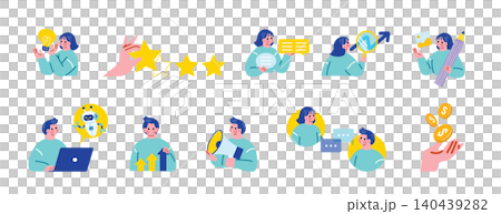 ビジネスパーソンのイラストセット ビジネスパーソンのイラストセット 140439282