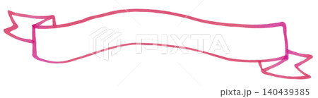じんわりしたマーカーで描いた見出しリボン4 140439385