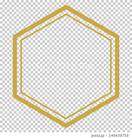 Simple hexagonal double frame (gold) 017 Simple hexagonal double frame (gold) 017 140439758