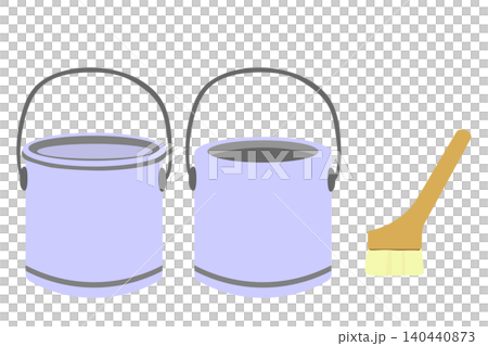 ペンキ缶と刷毛のイラスト素材セット 140440873
