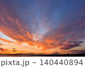 茅ケ崎海岸から見る夕景と富士山 140440894