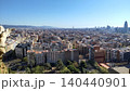 青空のバルセロナ全景　サグラダファミリア 生誕のファサード 塔からの街並み 140440901