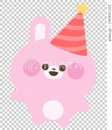 A rabbit wearing a party hat A rabbit wearing a party hat 140441101