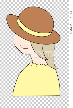 Illustration of a woman wearing a hat Illustration of a woman wearing a hat 140441198