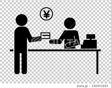 醫院收銀機的示意圖，有日圓符號。 140441693