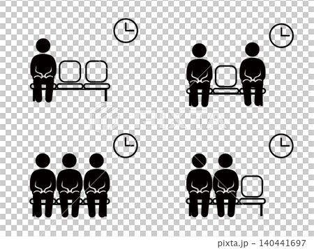 An illustration of one to three people waiting in a hospital waiting room. An illustration of one to three people waiting in a hospital waiting room. 140441697