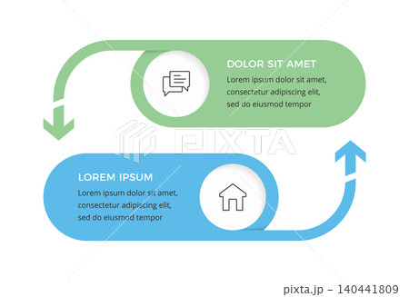 Two-Step Cycle Process Infographic Template Two-Step Cycle Process Infographic Template 140441809