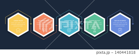 Hexagon process infographic template 140441818