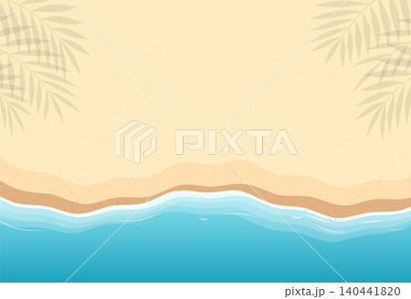 Tropical Sandy Beach and Palm Leaves Shadows Tropical Sandy Beach and Palm Leaves Shadows 140441820