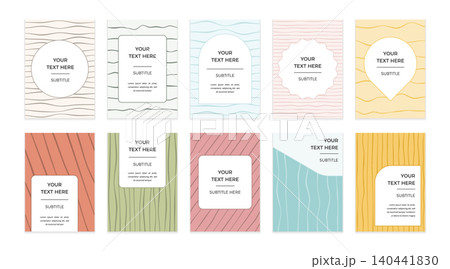 Minimalist Vertical Card Templates with Abstract Line Patterns Minimalist Vertical Card Templates with Abstract Line Patterns 140441830