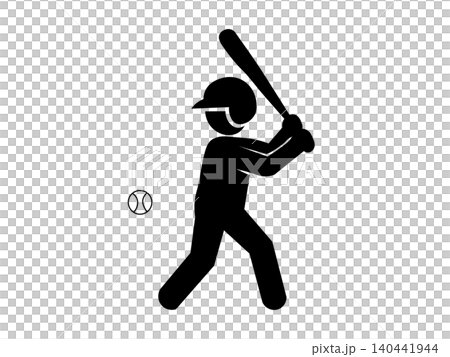 棒球擊球手的象形圖 140441944