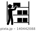 宅配荷物を整理する作業員のピクトグラム 140442088