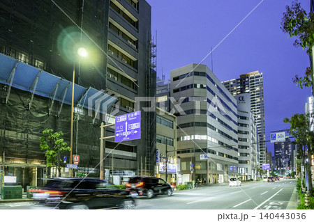 大阪夜景　西本町　四つ橋筋　大阪府大阪市 140443036