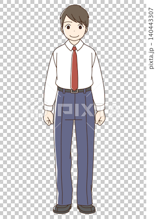 Full-body illustration of a male student (smiling) Full-body illustration of a male student (smiling) 140443307