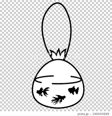 An illustration of a water bag containing goldfish from a goldfish scooping game. An illustration of a water bag containing goldfish from a goldfish scooping game. 140443689