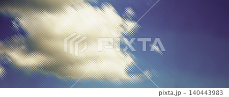 Abstract halftone cloud background. Digital dotted texture sky banner with copy space. Abstract halftone cloud background. Digital dotted texture sky banner with copy space. 140443983
