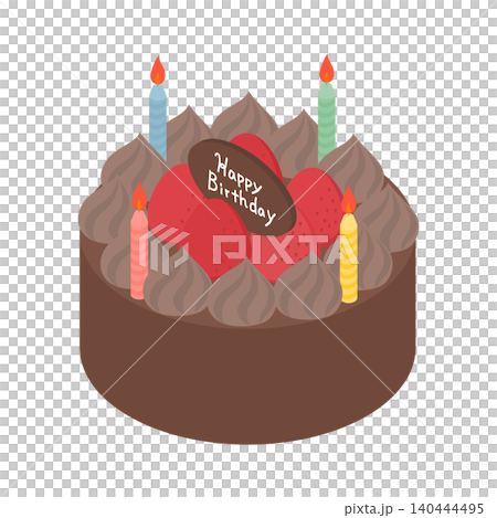 等距插圖:生日蛋糕(巧克力) 等距插圖:生日蛋糕(巧克力) 140444495